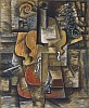 Pablo Picasso. Violin and Grapes. Ceret and Sorgues, spring summer 1912. Oil on canvas. 24 x 20 61 x 50.8 cm. 2019 Estate of Pablo Picasso